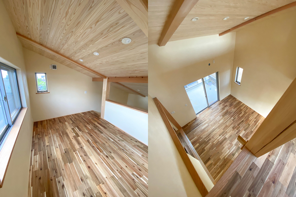 ウッドデッキでつながる家