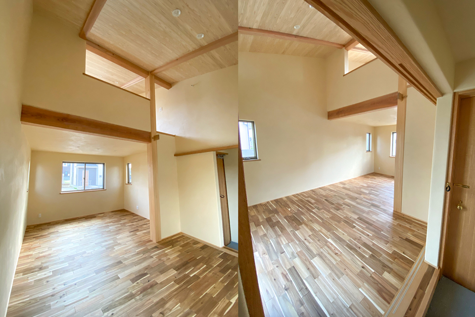 ウッドデッキでつながる家