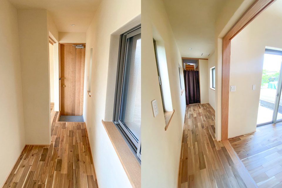 ウッドデッキでつながる家